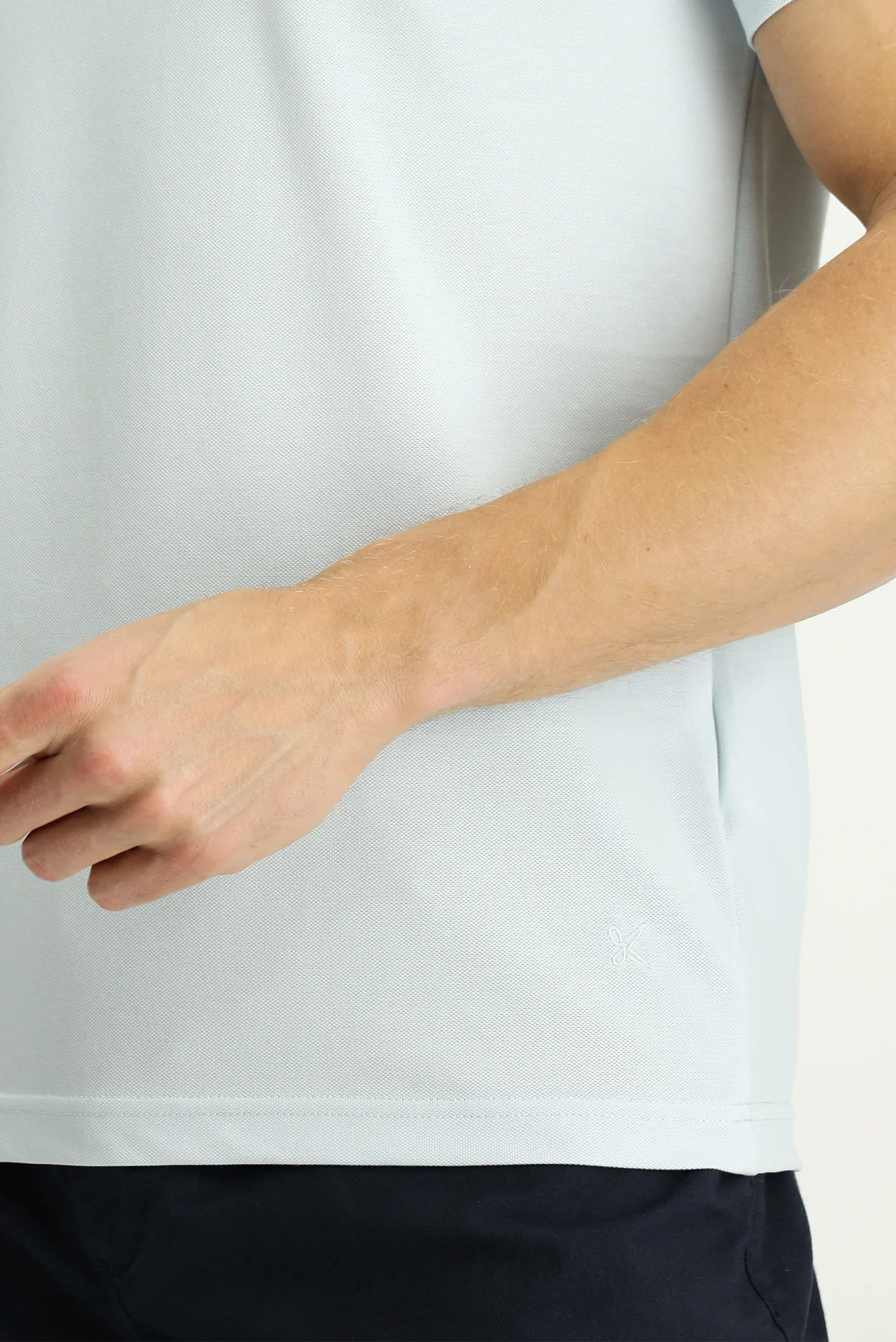 Açık Mavi Slim Fit Dar Kesim Nakışlı Pamuklu Polo Yaka Tişört - Image 5