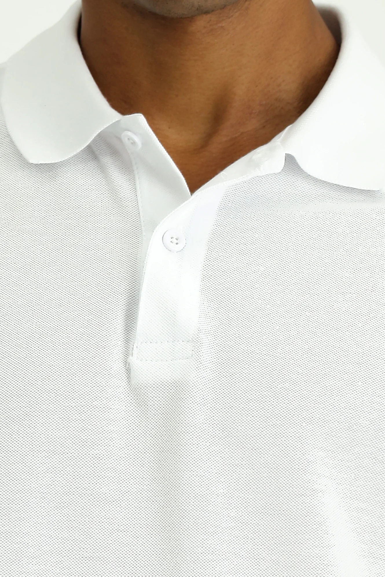 Beyaz Polo Yaka Regular Fit Nakışlı Pamuk Tişört - Image 5