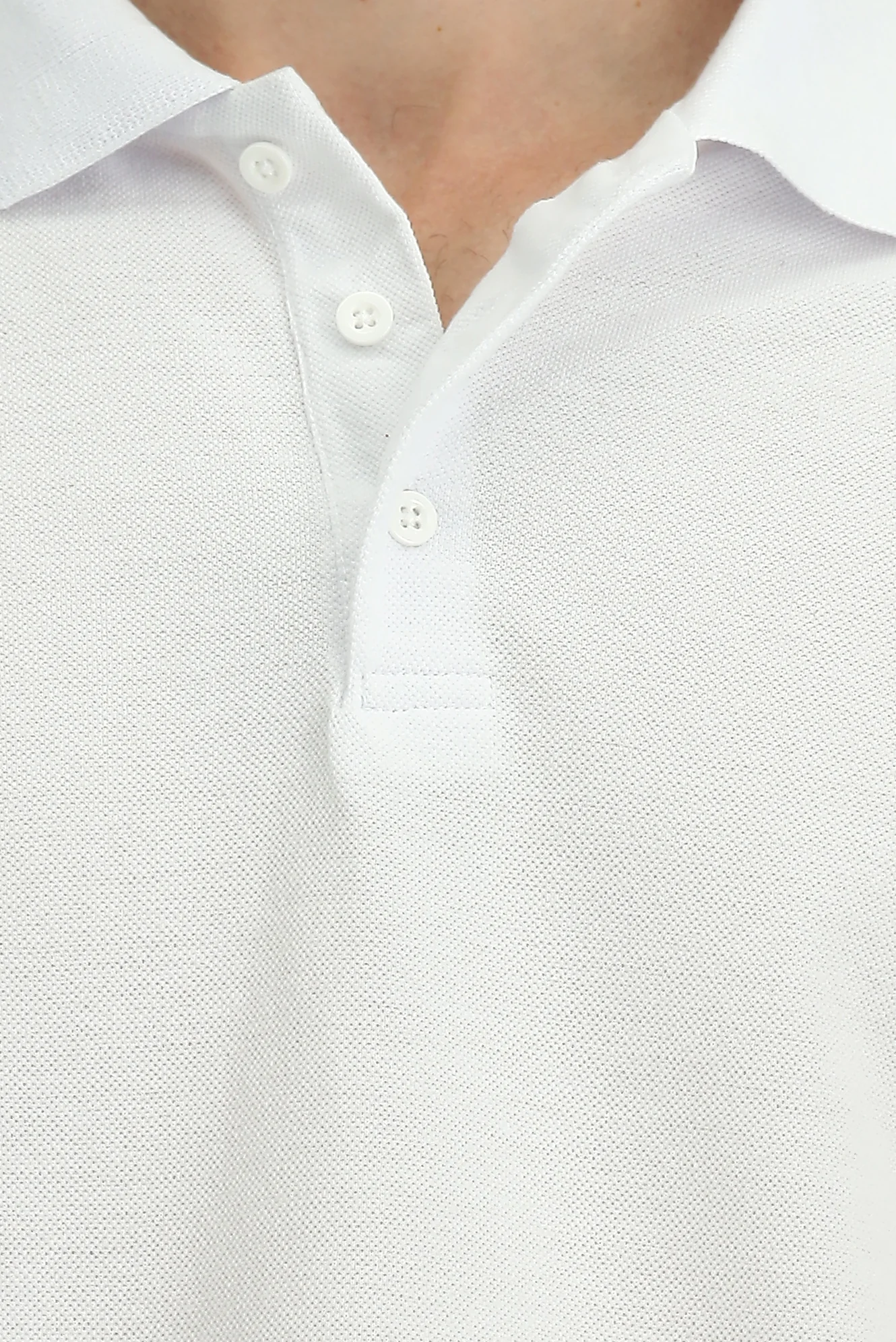 Beyaz Polo Yaka Regular Fit Nakışlı Pamuklu Tişört - Image 6