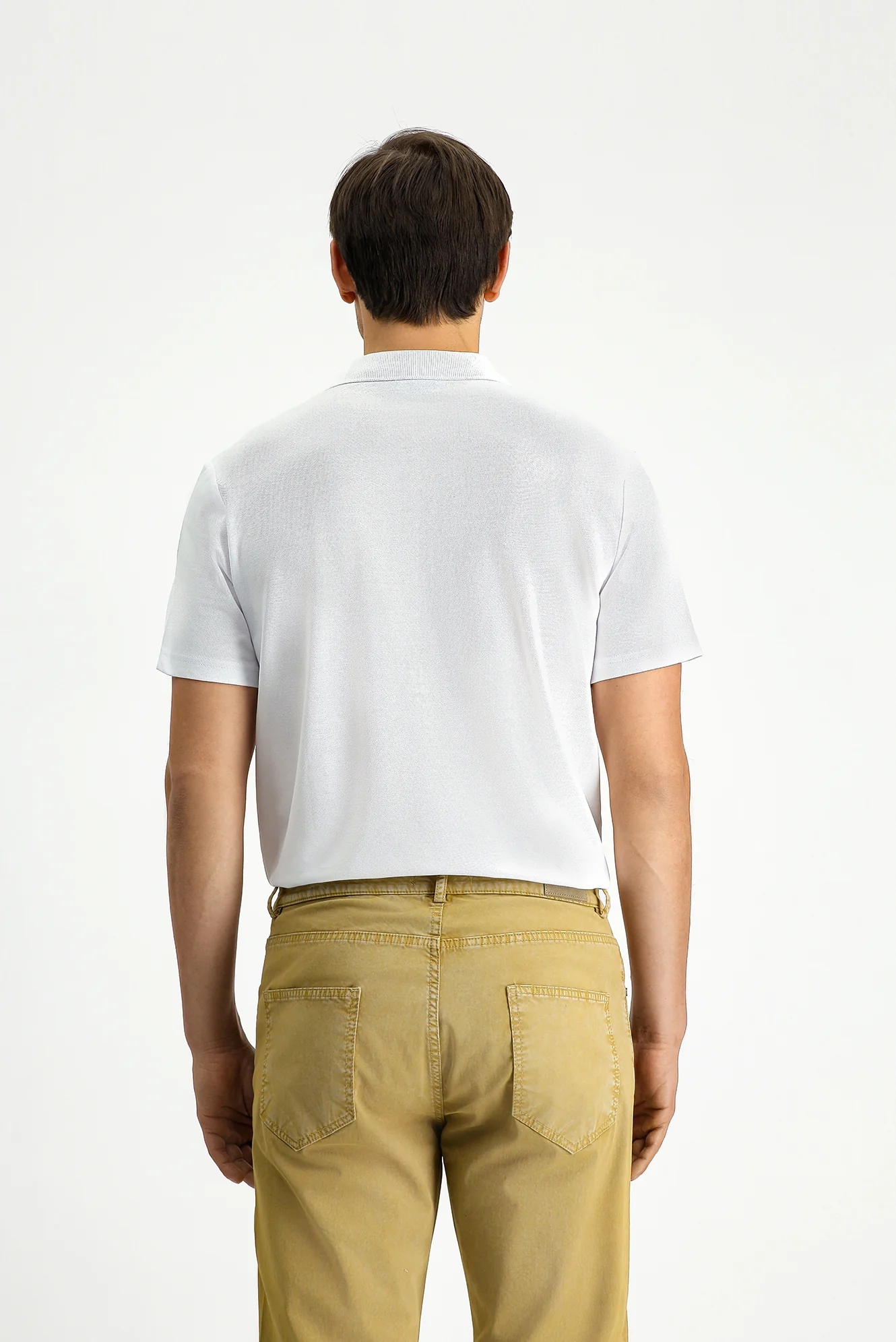 Beyaz Slim Fit Dar Kesim Nakışlı Pamuklu Polo Yaka Tişört - Image 4
