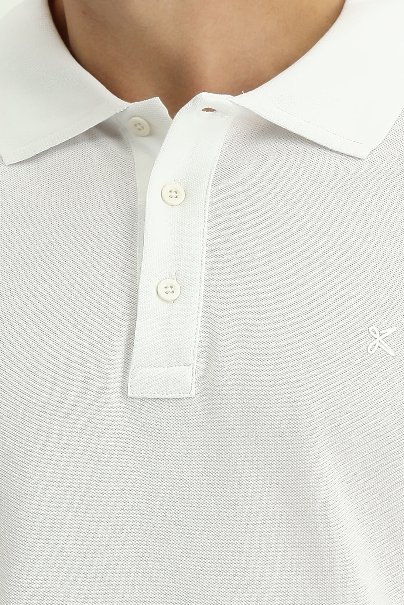 Beyaz Slim Fit Dar Kesim Pamuk Kıvrılmaz Polo Yaka Tişört - Image 5