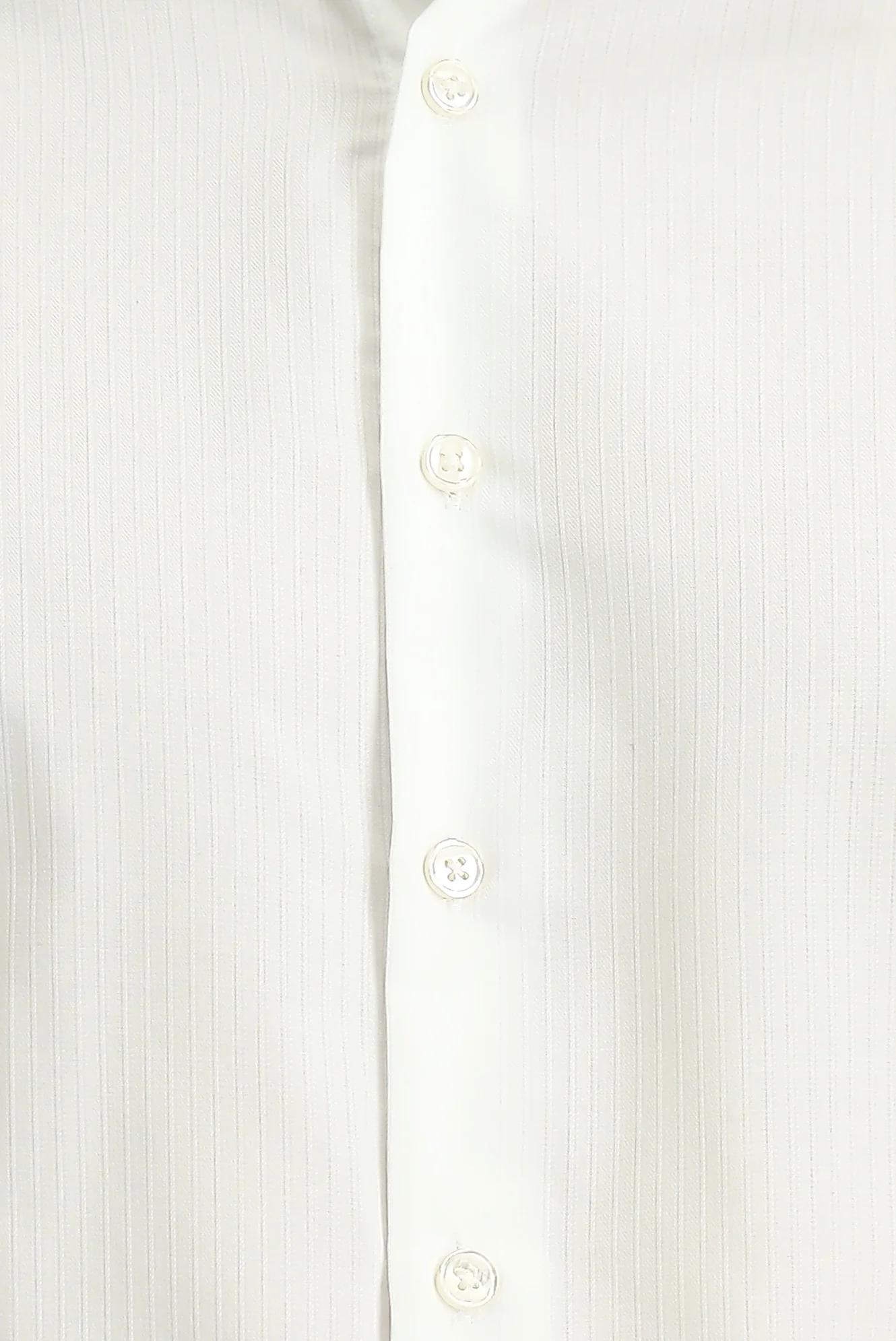 Beyaz Uzun Kol Slim Fit Dar Kesim Klasik Non Iron Desenli Pamuklu Gömlek - Image 6