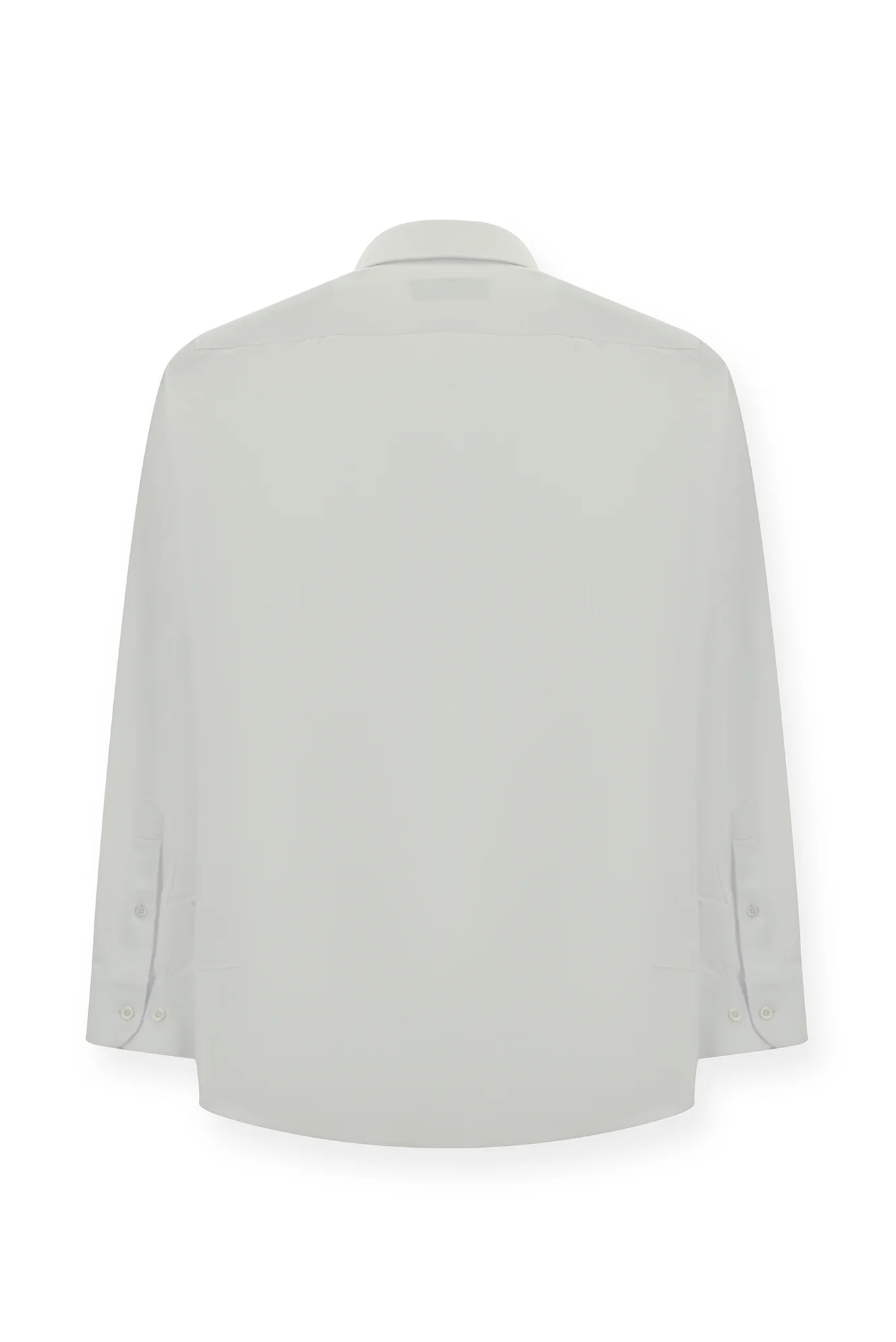 Beyaz Uzun Kol Slim Fit Klasik Yaka Pamuklu Kolay Ütülenebilir Oxford 4 Mevsim Gömlek - Image 11