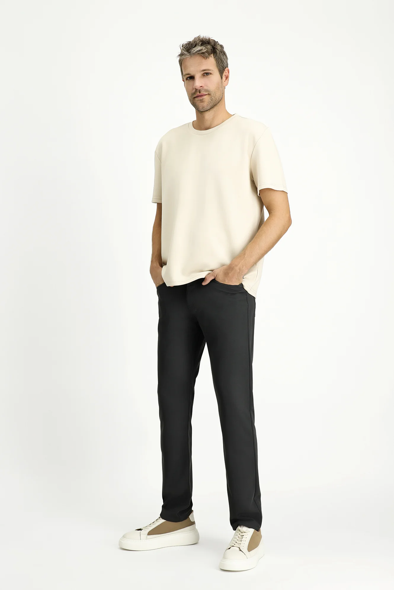 Koyu Antrasit 6 Drop Regular Fit Standart Kesim Kanvas / Chino Pantolon - Image 3