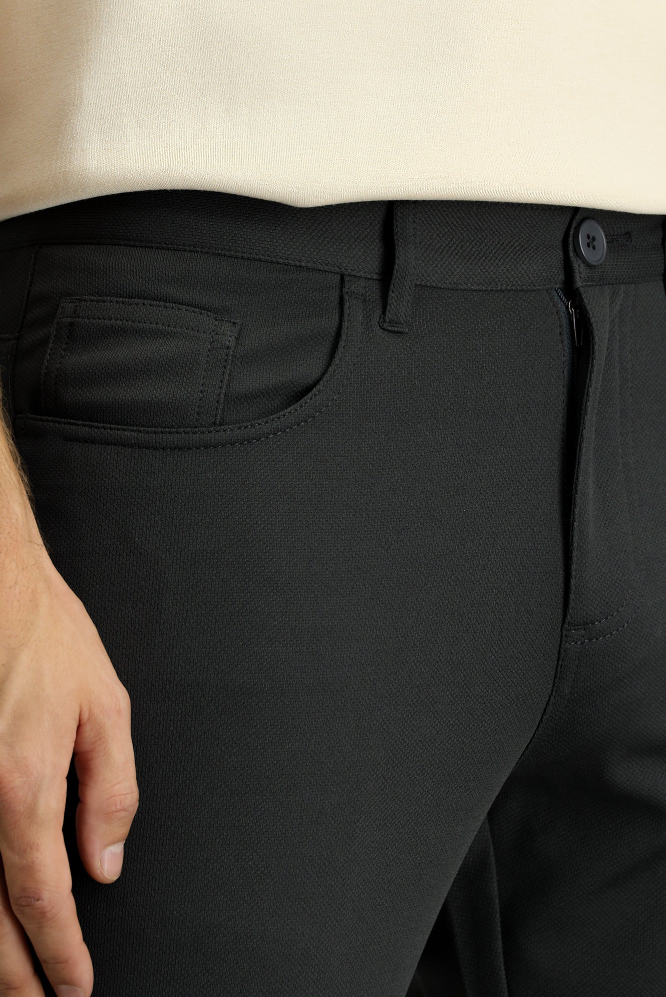 Koyu Antrasit 6 Drop Regular Fit Standart Kesim Kanvas / Chino Pantolon - Image 4