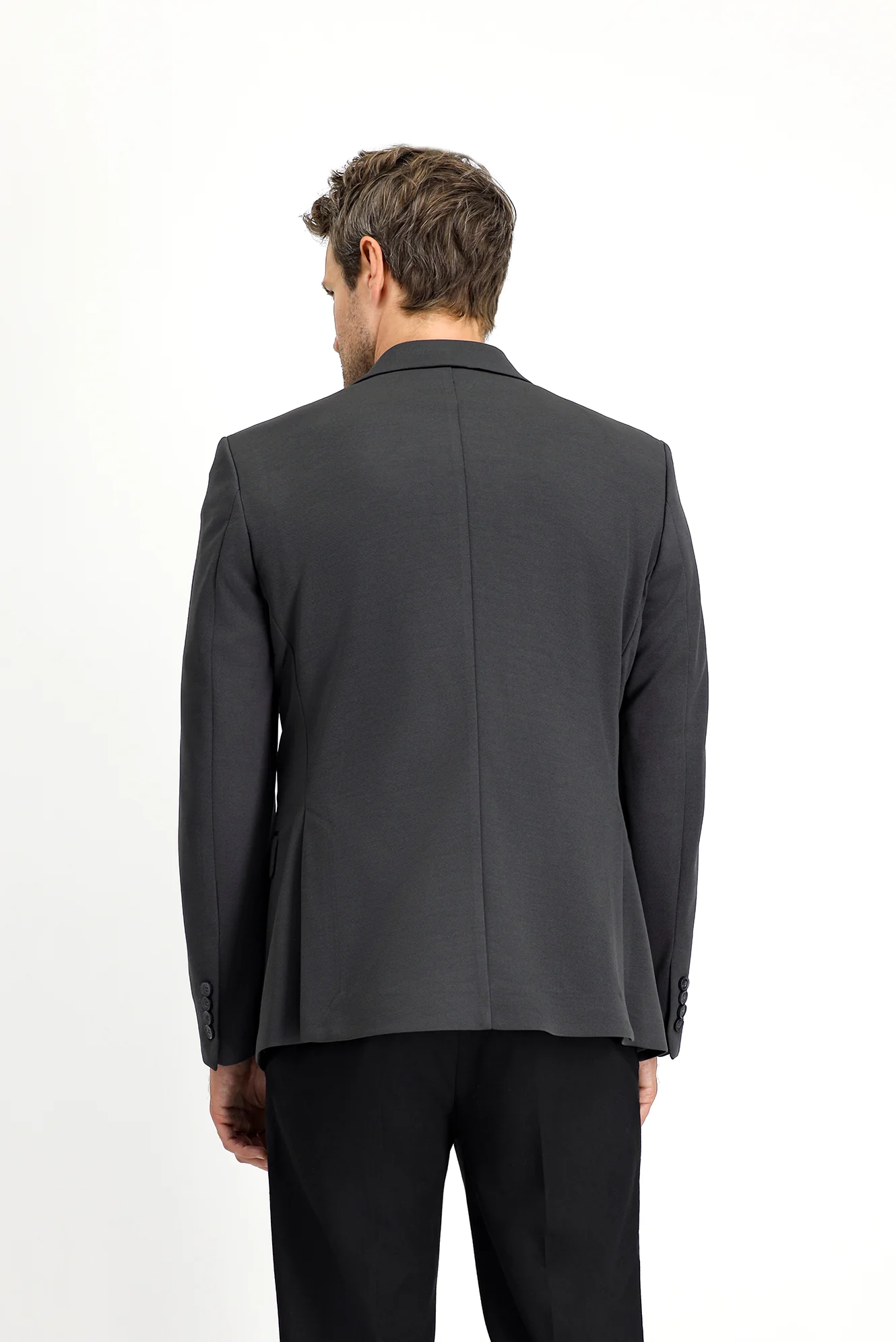 Koyu Antrasit 7 Drop Slim Fit Dar Kesim Mevsimlik Klasik Ceket - Image 5