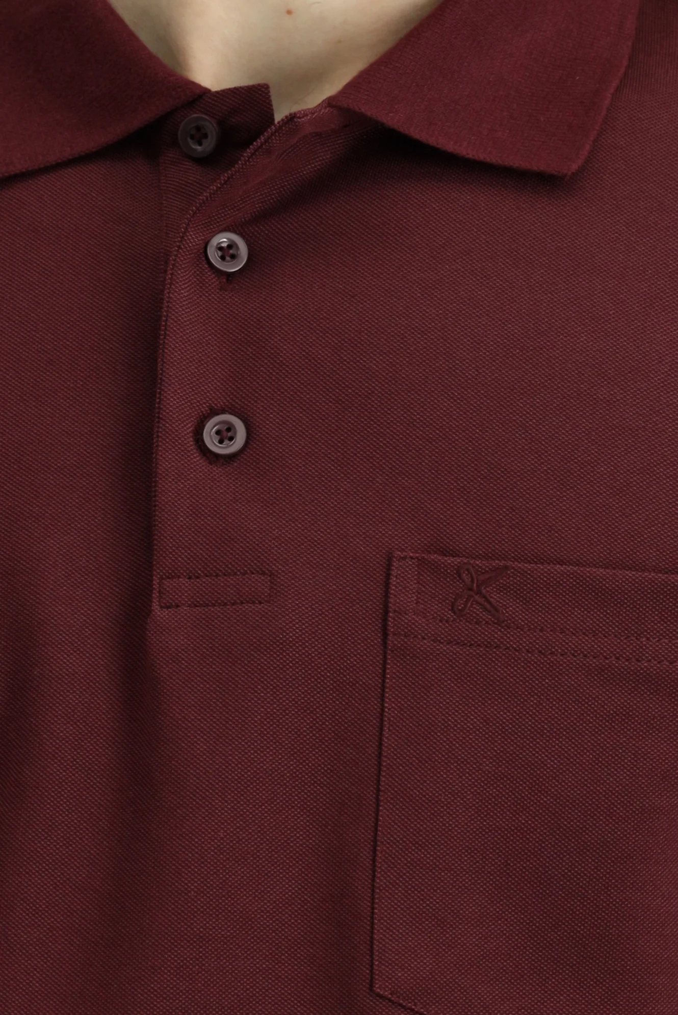 Koyu Bordo Regular Fit Pamuklu Nakışlı Cepli Polo Yaka Tişört - Image 6