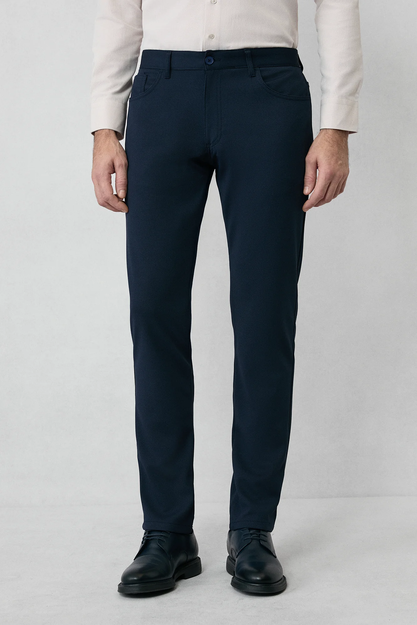 Koyu Lacivert 6 Drop Regular Fit Standart Kesim Kanvas / Chino Pantolon - Image 3