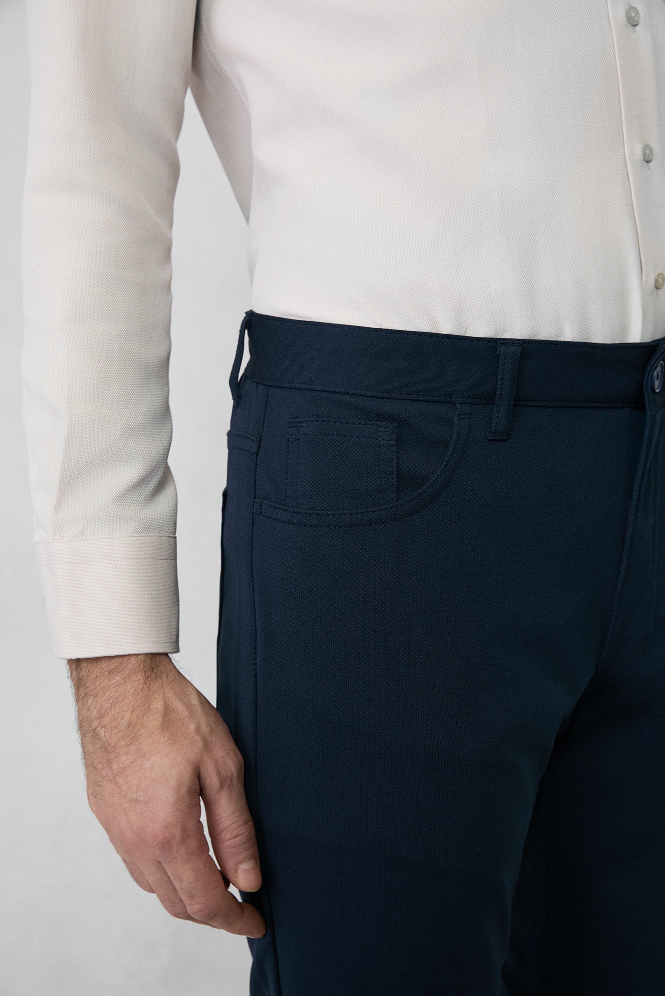 Koyu Lacivert 6 Drop Regular Fit Standart Kesim Kanvas / Chino Pantolon - Image 4