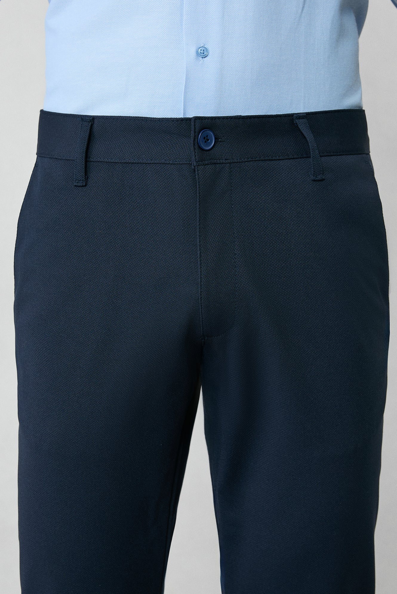 Koyu Lacivert 7 Drop Slim Fit Dar Kesim 4 Mevsim Esnek Chino Spor Pantolon - Image 4