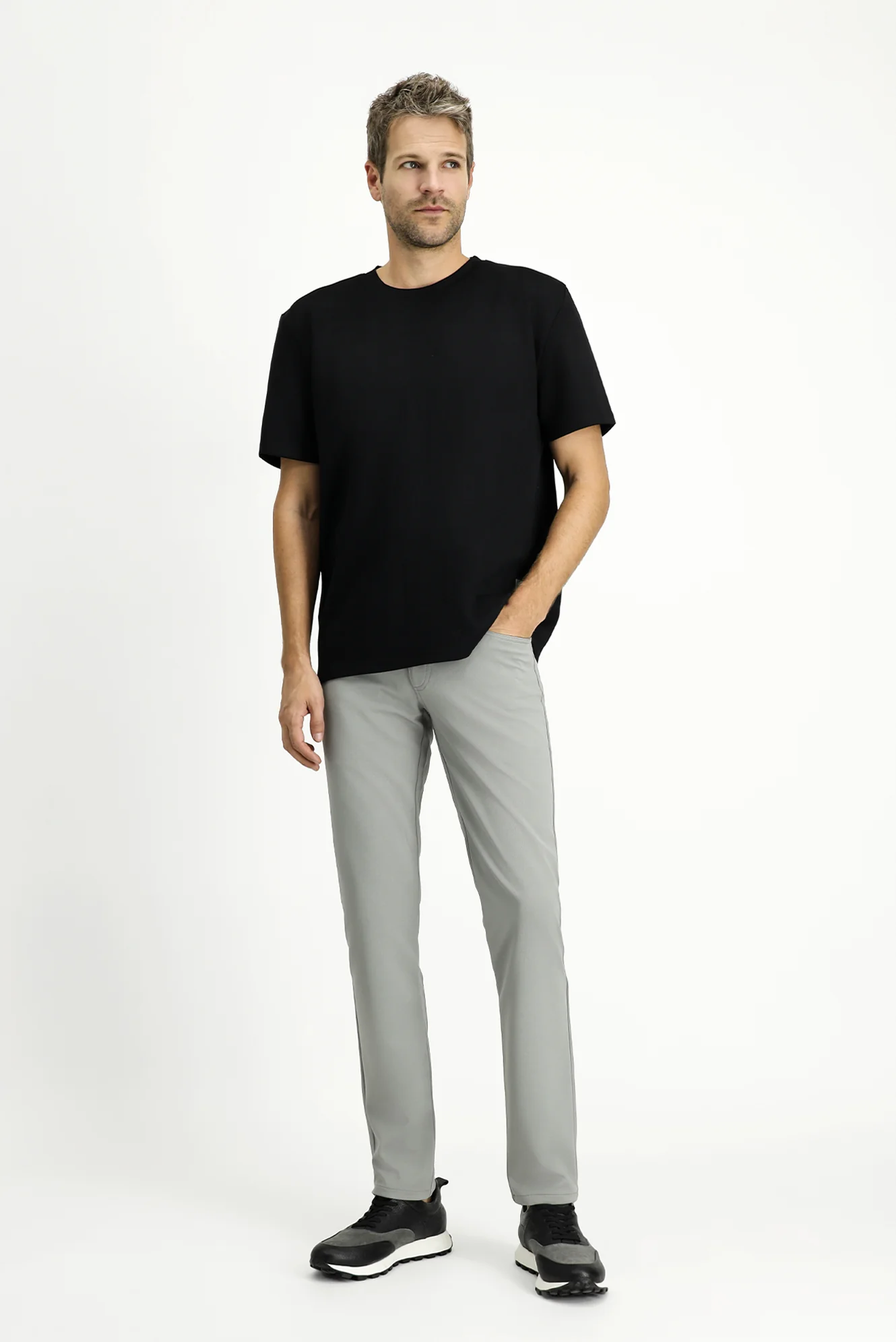 Orta Gri 7 Drop Slim Fit Dar Kesim Kanvas / Chino Pantolon - Image 7