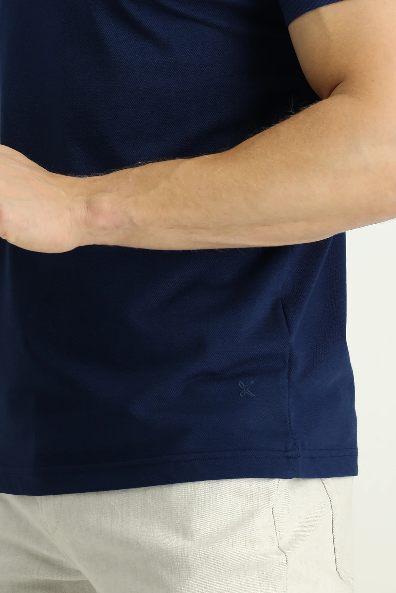 Orta Lacivert Slim Fit Dar Kesim Nakışlı Pamuklu Polo Yaka Tişört - Image 5