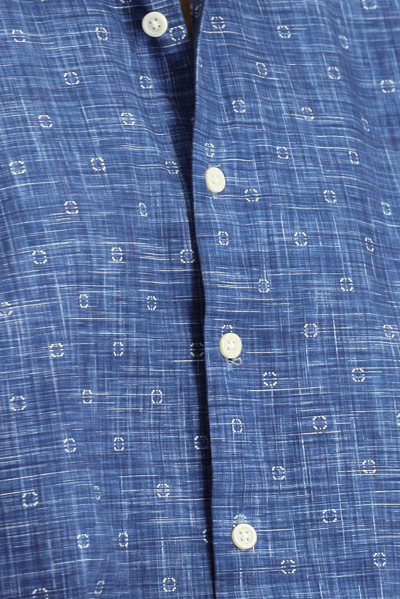 Orta Lacivert Uzun Kol Regular Fit Baskılı Pamuk Spor Gömlek - Image 7